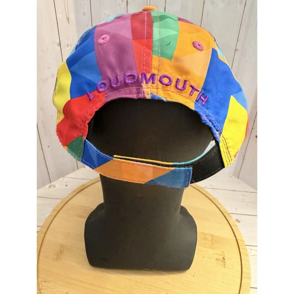 Loudmouth Golf Hat Multicolor Geometric Color Block Prism Print Adjustable Cap